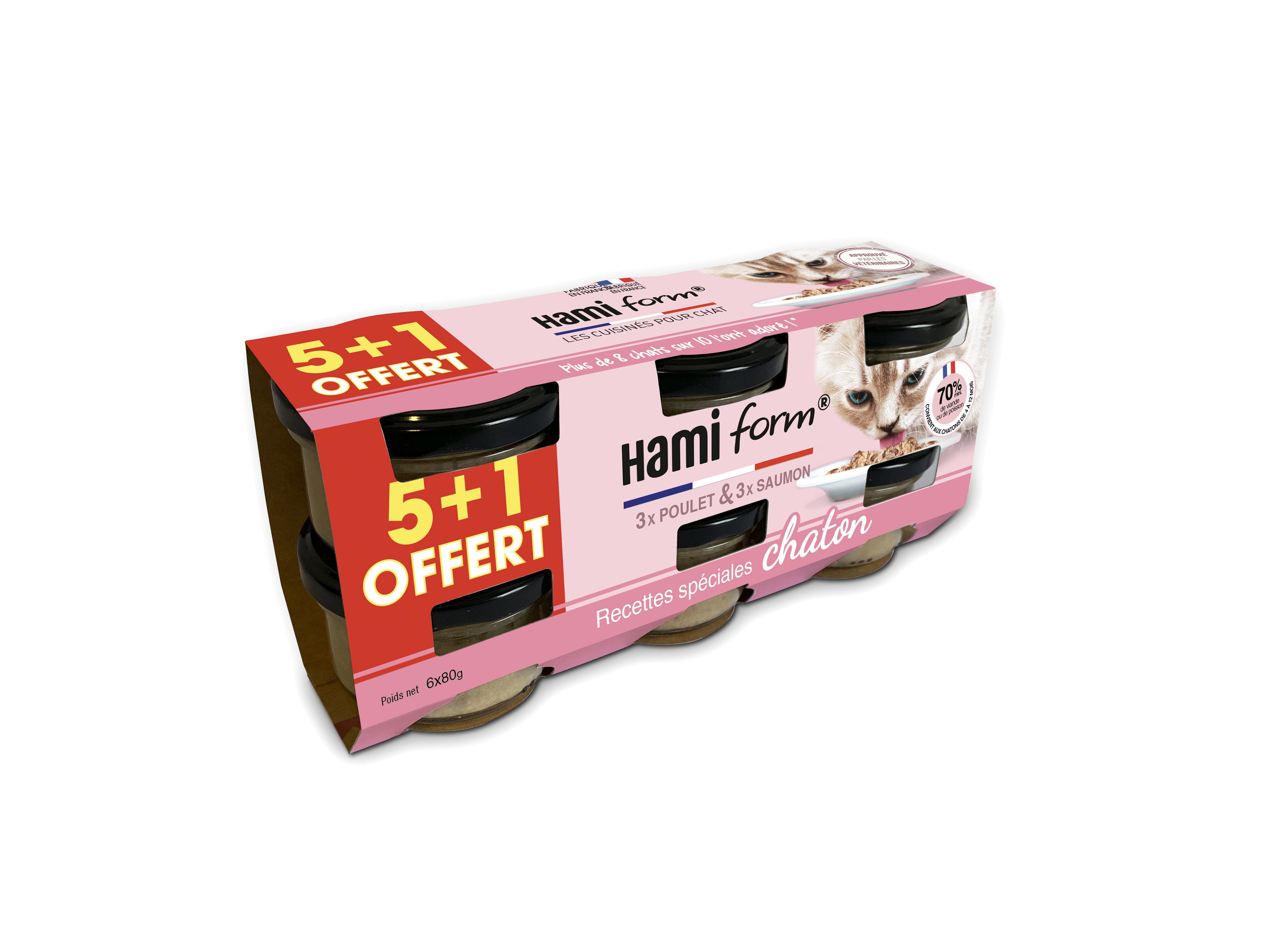 Hamiform - Recettes Sp&eacute;ciales Chaton Poulet et Saumon - 6x80g Image num&eacute;ro 1