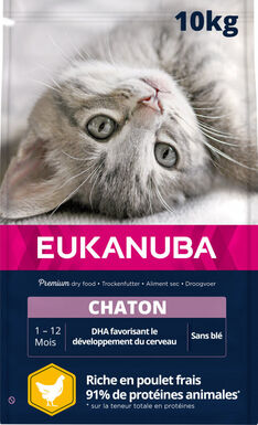 Eukanuba -  Croquettes Chaton Démarrage Sain Toutes Races Poulet 10kg