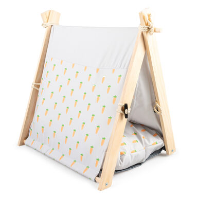 Duvoplus - Tipi avec Coussin Motif Carottes - 35x41x43,5cm