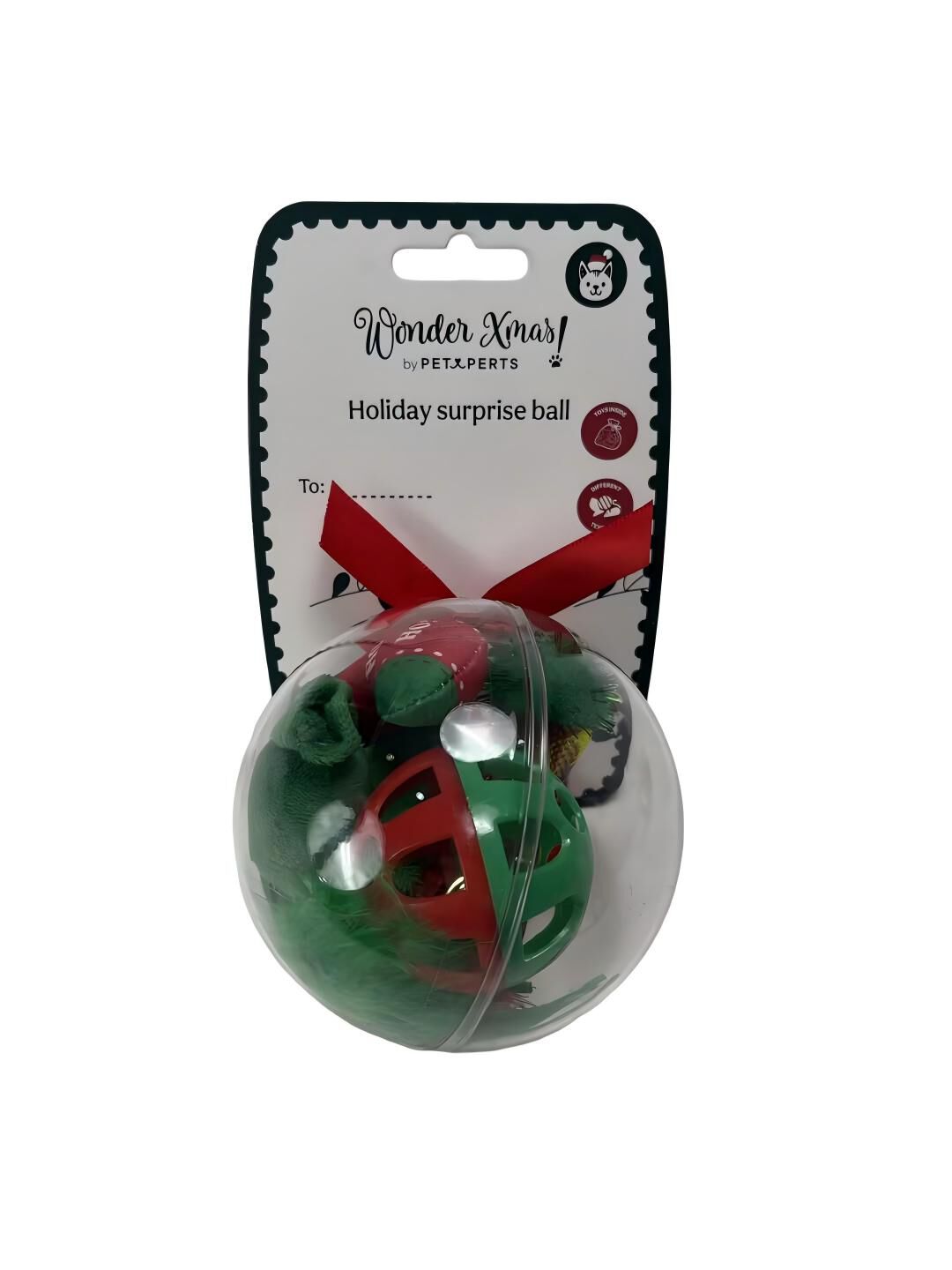 Wonder Christmas - Pack Jouet Boule de No&euml;l pour Chat - x1 Image num&eacute;ro 2