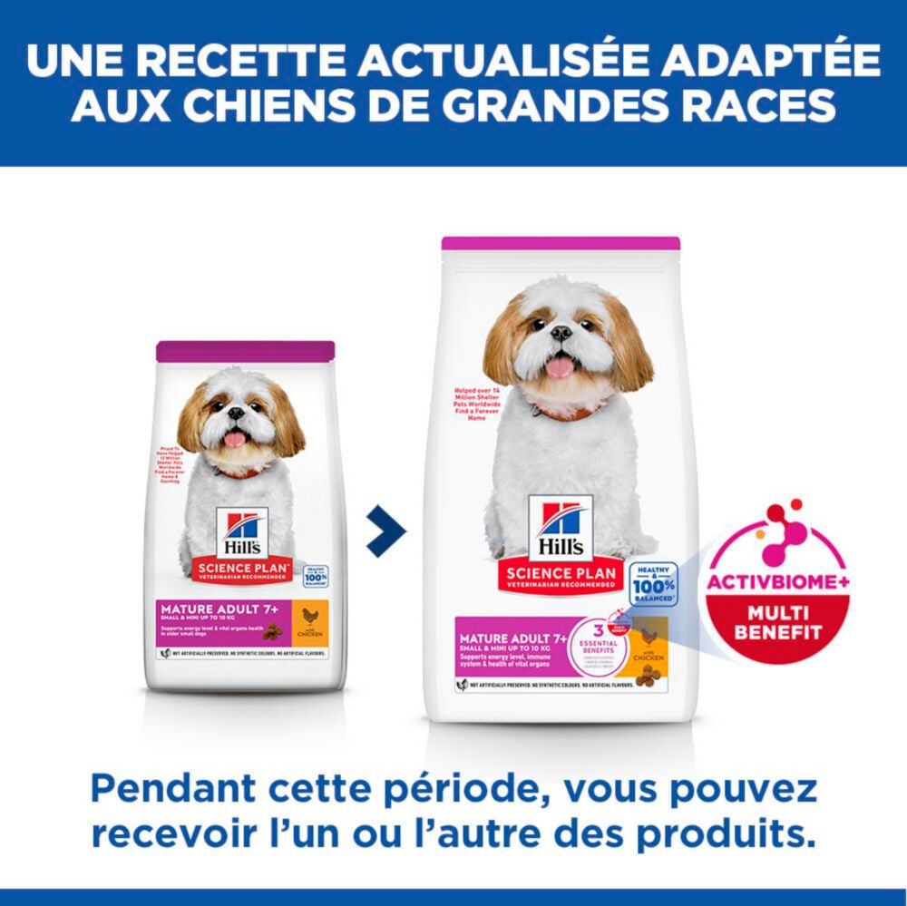 Hill's Science Plan - Mature Adult Small & Mini Croquettes Pour Petit Chien Ag&eacute; Au Poulet  -  1,5kg Image num&eacute;ro 4