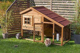 Trixie - natura clapier avec enclos 2 étages brun foncé -  151x107x80cm
