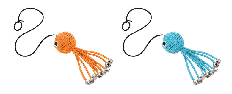 Anka - Jouet Octopus avec Clochette à Suspendre pour Chats - 13cm Image numéro 1 Anka - Jouet Octopus avec Clochette à Suspendre pour Chats - 13cm Image numéro 1