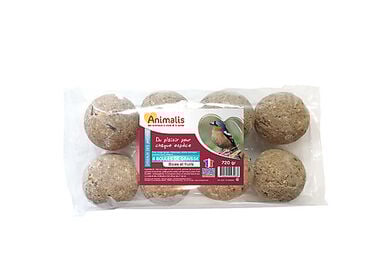 Animalis - Boules de Graisse aux Baies et Fruits pour Oiseaux des Jardins - x8