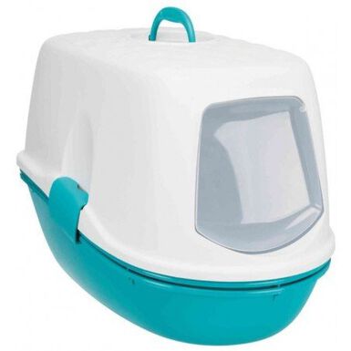 Trixie - MAISON DE TOILETTE Berto Top, couvercle, système de tri, 39 × 42 × 59 cm, turquoise/b