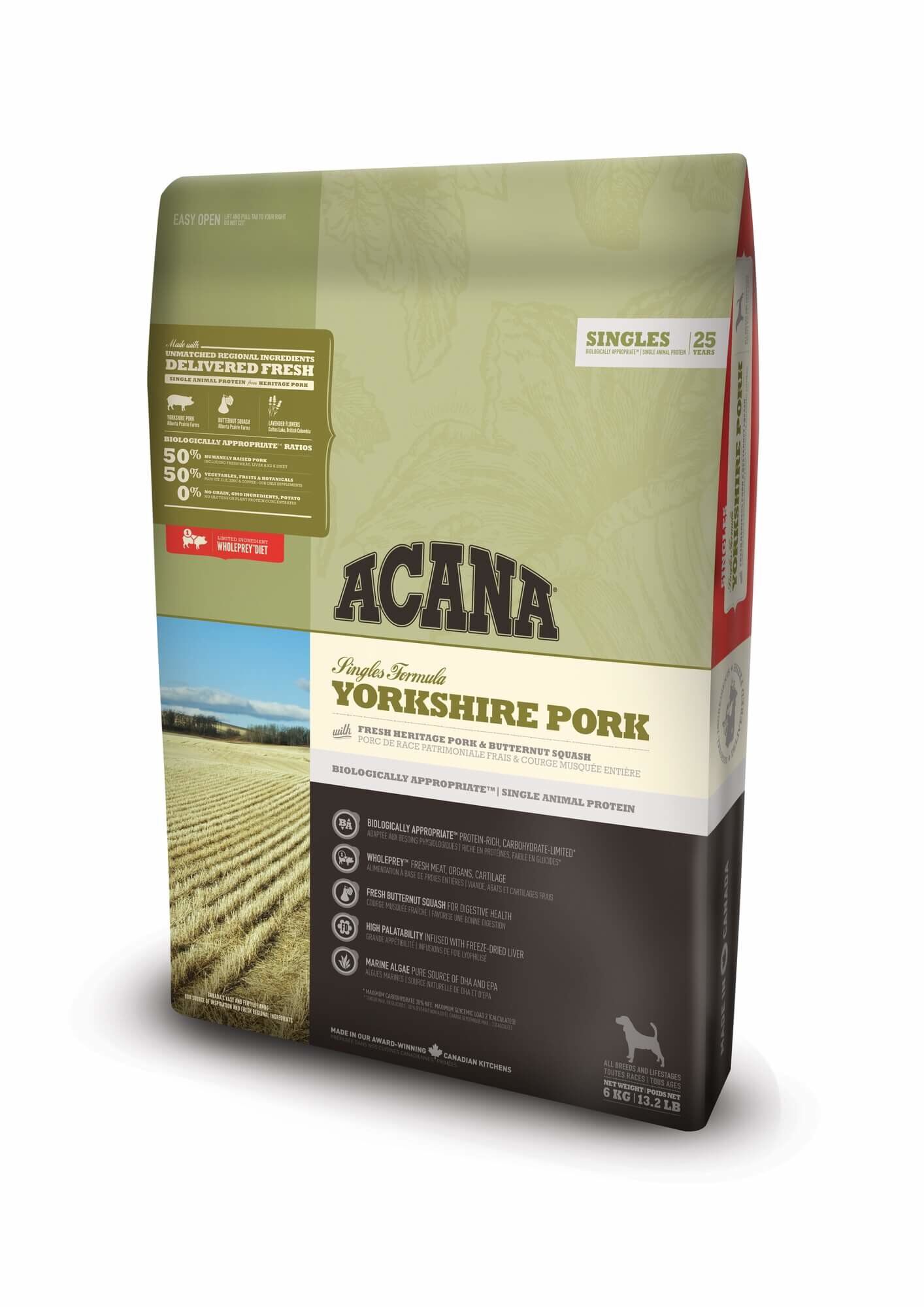 Acana - Croquettes Singles Yorkshire Pork pour Chien - 11,4Kg Image num&eacute;ro 1