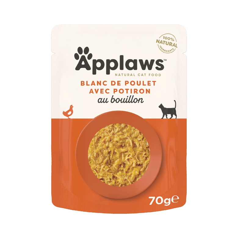 Applaws - Sachet Fraîcheur Poulet et Citrouille pour Chat - 70g Image numéro 1 Applaws - Sachet Fraîcheur Poulet et Citrouille pour Chat - 70g Image numéro 1