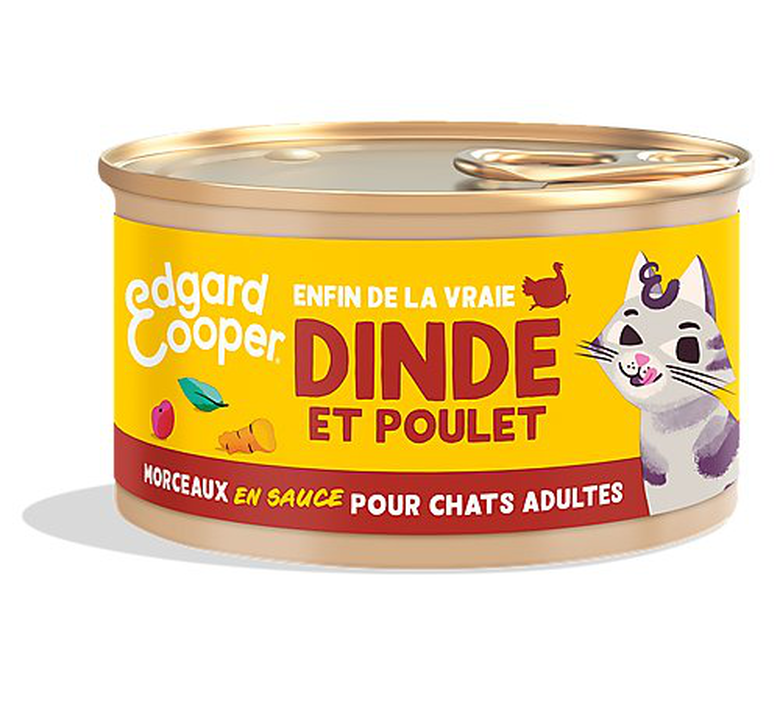 Edgard & Cooper - Pâtée Morceaux en Sauce à la Dinde et Poulet pour Chat - 85g image number null
