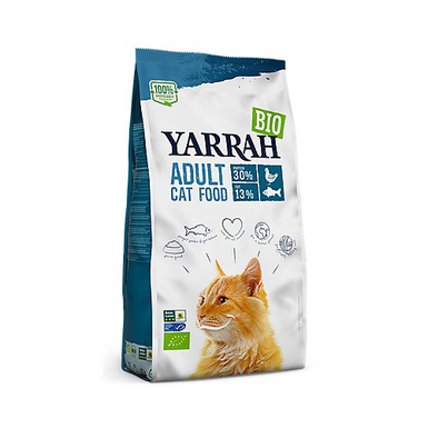 Yarrah - Croquettes Bio Poulet et Poisson pour Chats Adultes - 800g