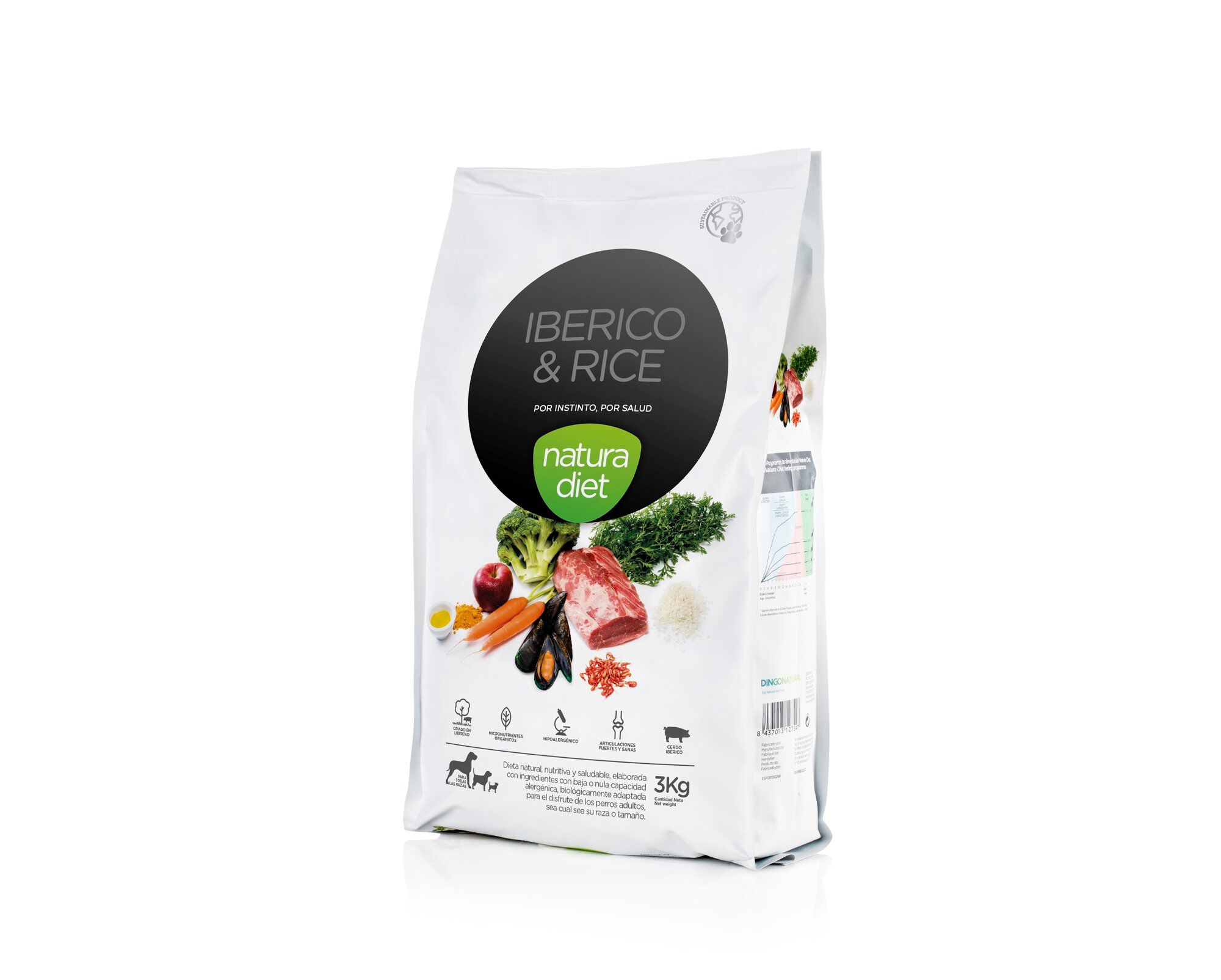 Natura Diet - Croquettes Iberico & Rice Porc pour Chien - 3Kg Image num&eacute;ro 1