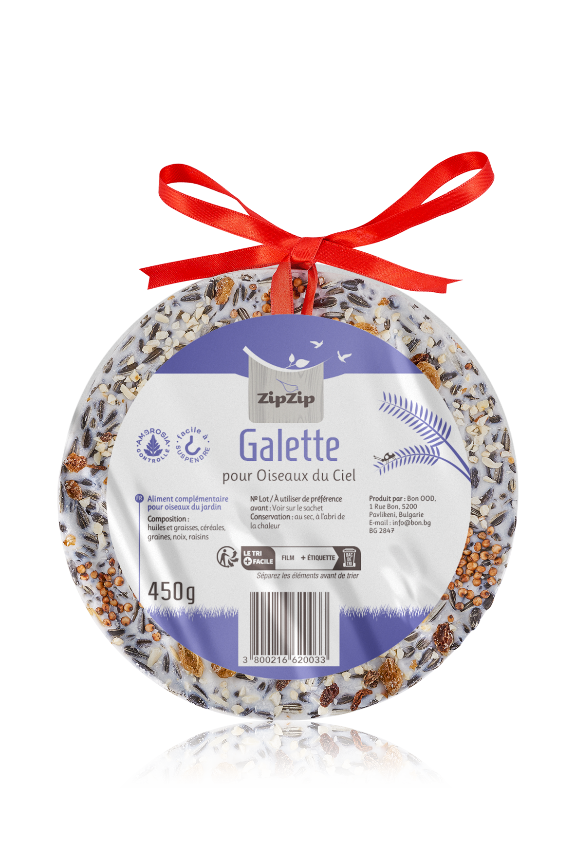 ZipZip - Galette pour Oiseaux du Ciel - 450g Image num&eacute;ro 1