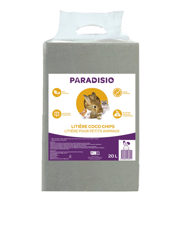 Paradisio - Litière Coco Chips pour Rongeurs - 20L Image numéro 1 Paradisio - Litière Coco Chips pour Rongeurs - 20L Image numéro 1