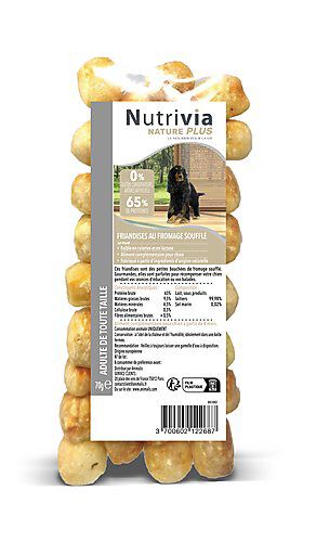 Nutrivia Nature Plus - Friandises au Fromage Souffl&eacute; pour Chien - 70g Image num&eacute;ro 1
