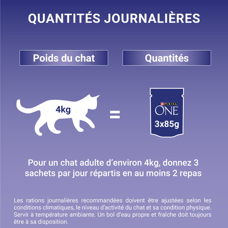 PURINA ONE - Sachets fraîcheurs Poulet et Boeuf pour Chats - 4x85g image number null