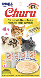 Inaba - Friandises Churu Poulet avec Recette au Fromage pour Chats - 4x14g