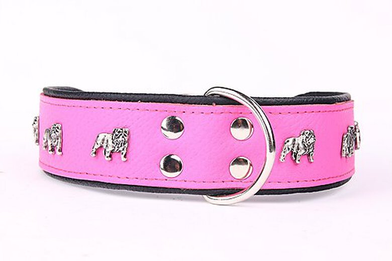 Yogipet - Collier Super Bulldog Cuir T65 51/60cm pour Chien - Rose image number null