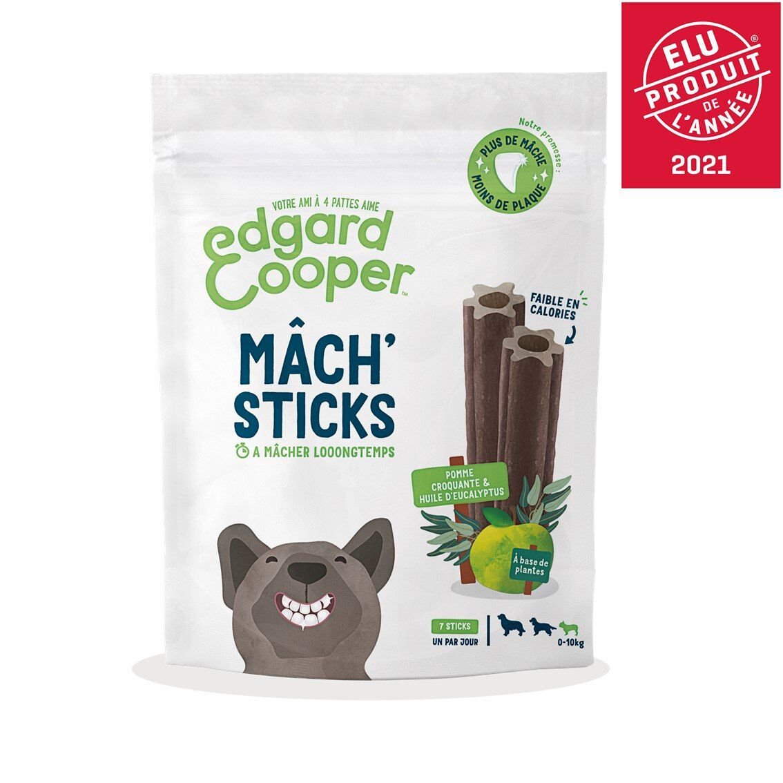 Edgard & Cooper - Sticks &agrave; M&acirc;cher Dental Naturel &agrave; l'Eucalyptus et Pomme fraiche pour Chien - S Image num&eacute;ro 1
