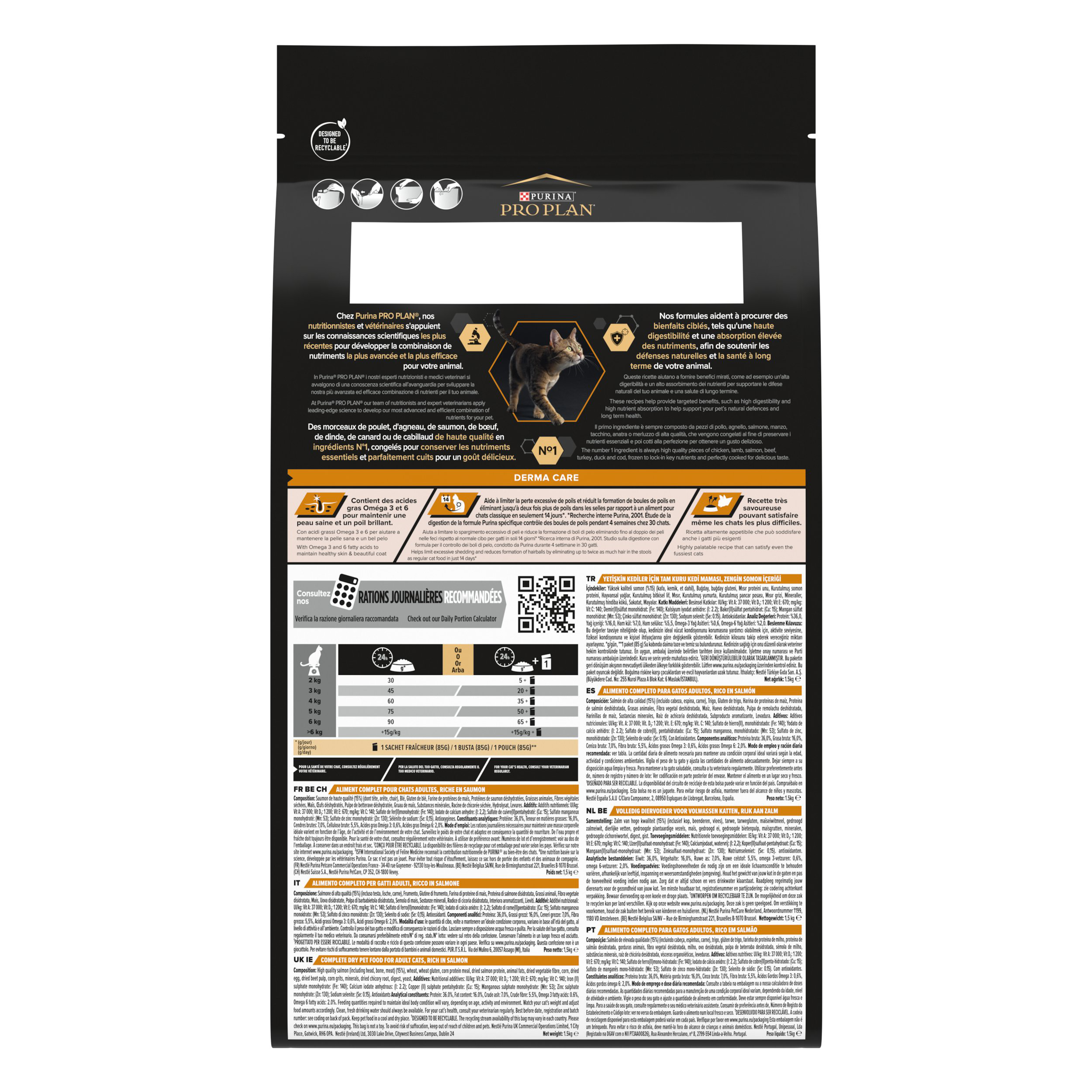 Pro Plan - Croquettes OPTIDERMA Elegant Saumon pour Chat - 1,5Kg Image num&eacute;ro 3