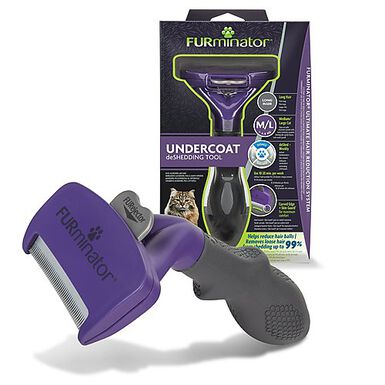 Furminator - Brosse Undercoat Grande Taille à Poils Longs pour Chat - M/L