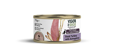 Vigor & Sage - Pâtée Astragale et Dinde pour Chat - 70g