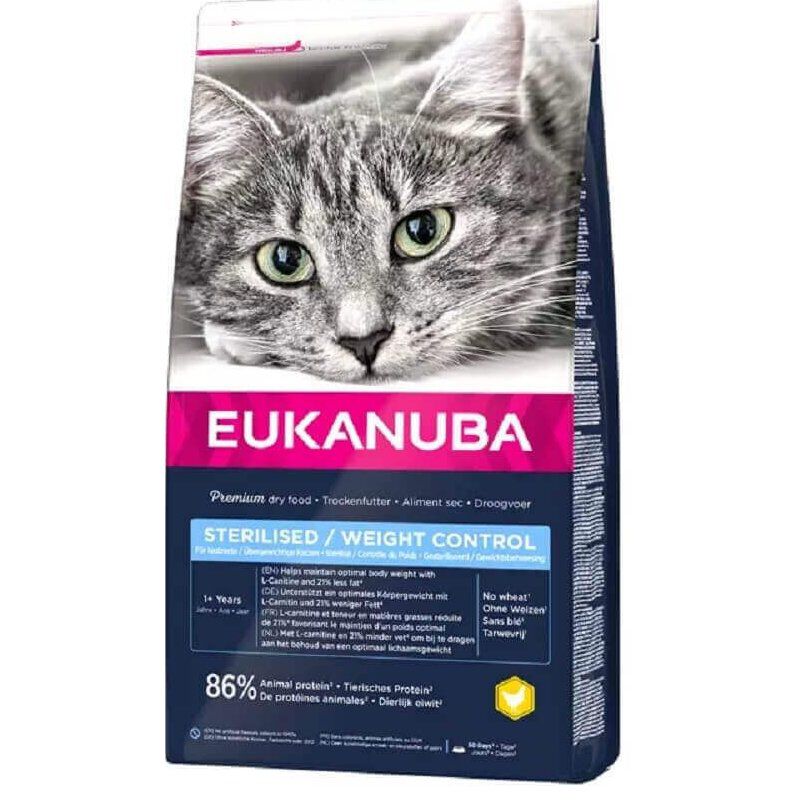 Eukanuba -  Croquettes Chat Adulte St&eacute;rilis&eacute; / Contr&ocirc;le du Poids Toutes Races Poulet - 400g Image num&eacute;ro 1