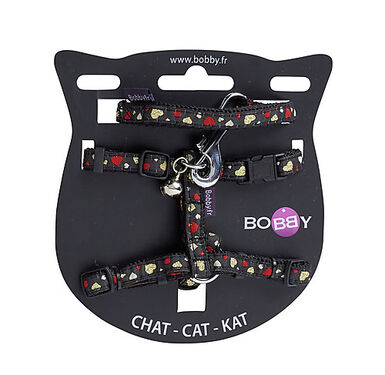 Bobby - Harnais + Laisse Lovely Noir pour Chats - XS