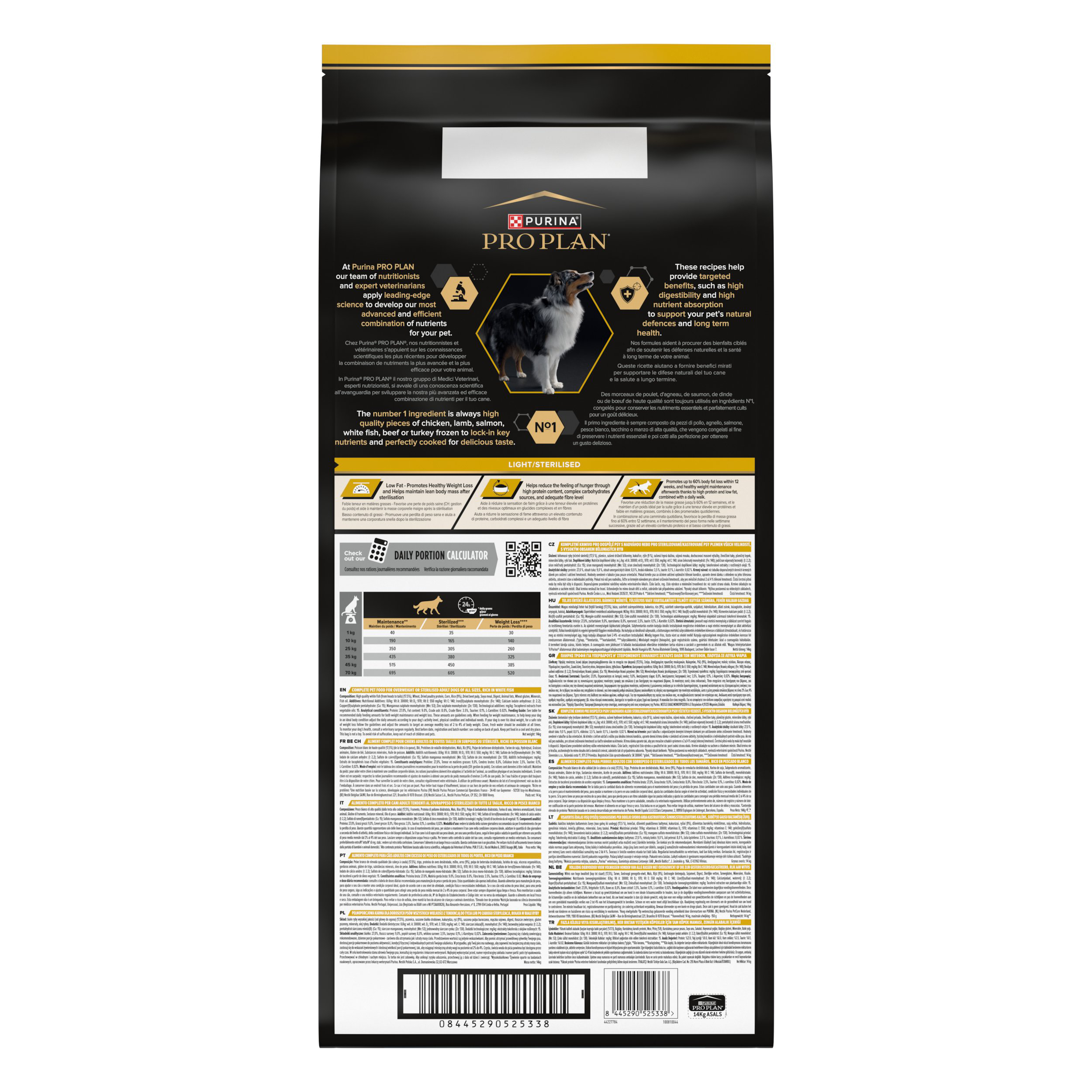 Pro Plan - Croquettes All Sizes Adult Light/Sterilised aux Poissons Blancs pour Chiens - 14Kg Image num&eacute;ro 2