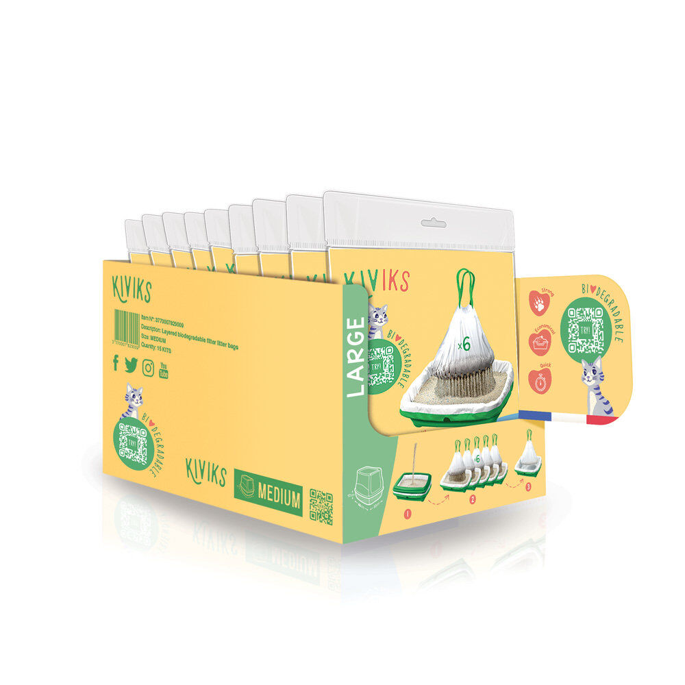 Kiviks - Lot Sacs &agrave; Liti&egrave;res Filtrant Large - x15 Image num&eacute;ro 1
