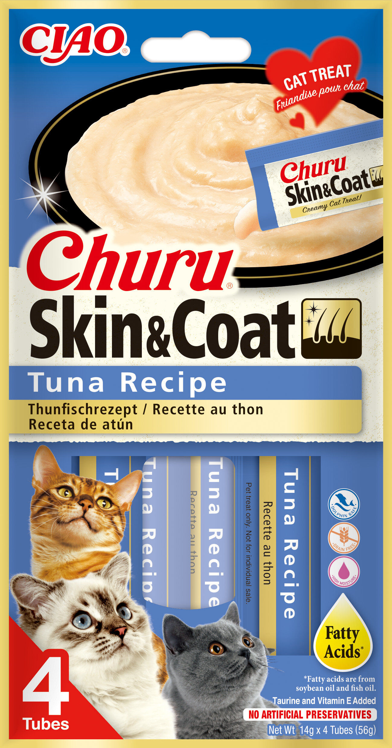 Inaba - Friandises Churu Skin&Coat Recette Thon pour Chats - 4x14g Image num&eacute;ro 1