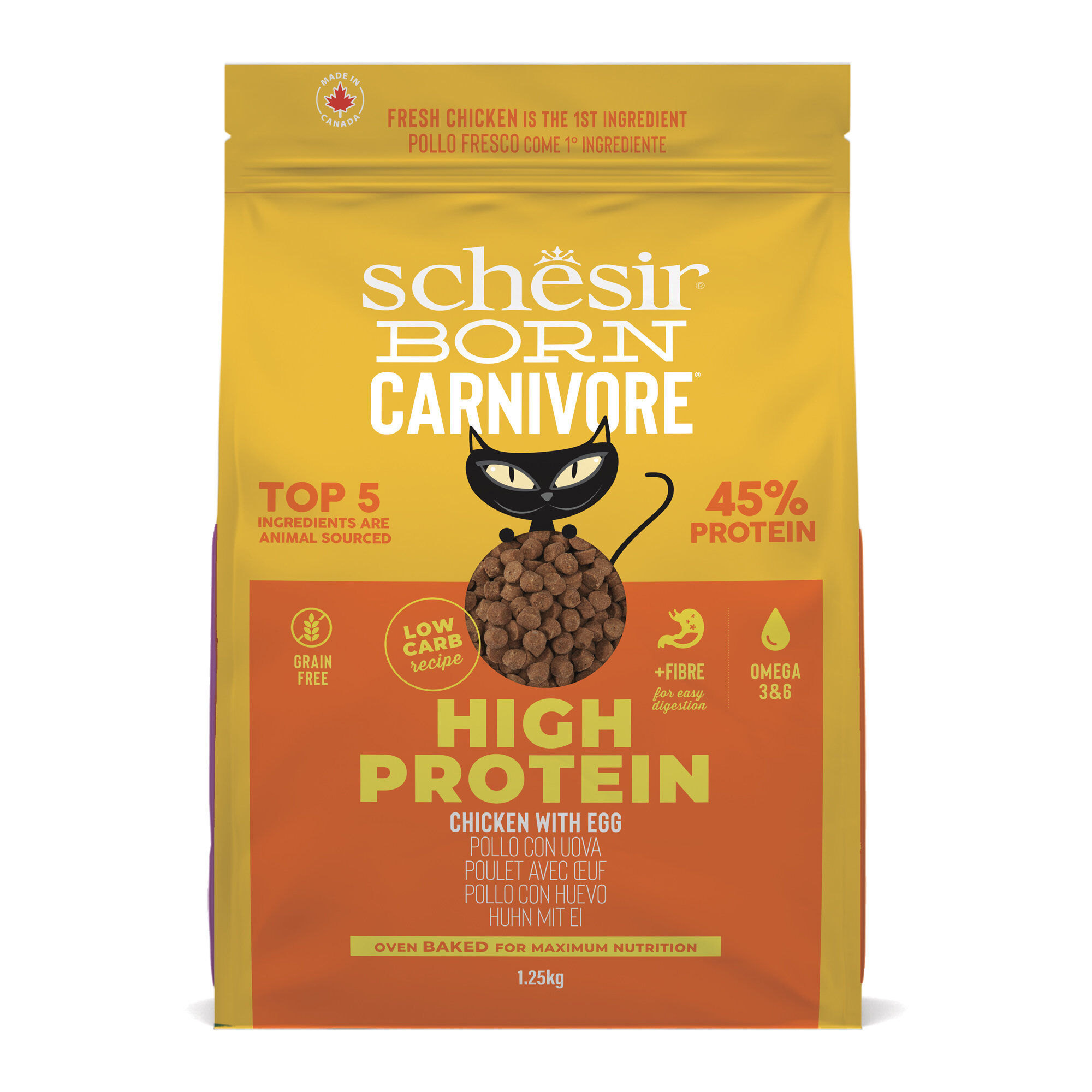 Schesir - Croquettes Born Carnivore Au Poulet Et Oeuf Pour Chats - 1,25kg Image num&eacute;ro 1