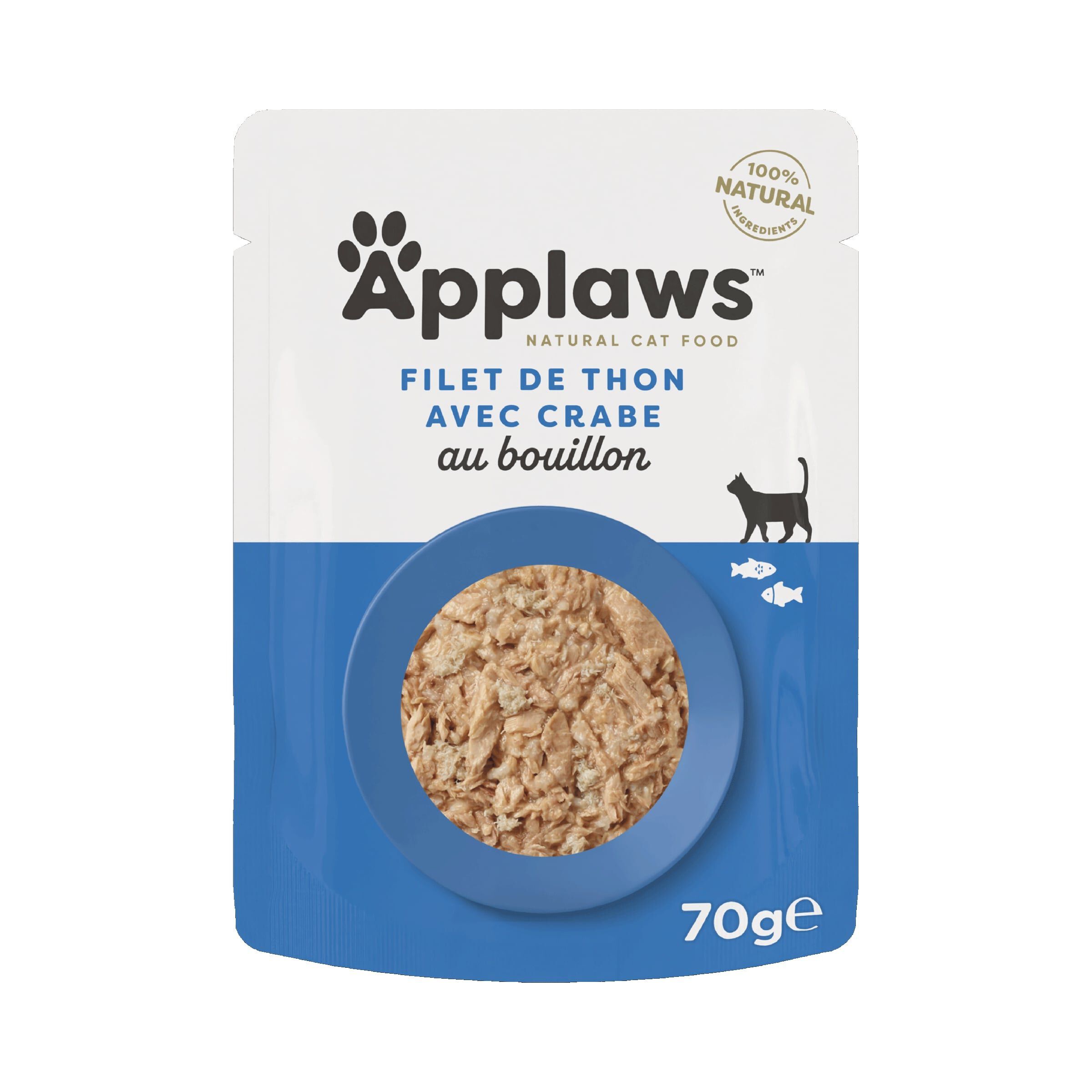 Applaws - Sachet Filet de Thon et Crabe en Bouillon Chats - 70gr Image num&eacute;ro 1