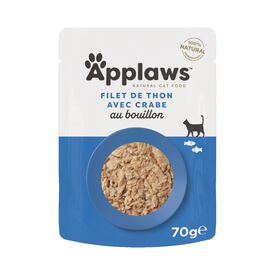 Applaws - Sachet Filet de Thon et Crabe en Bouillon Chats - 70gr