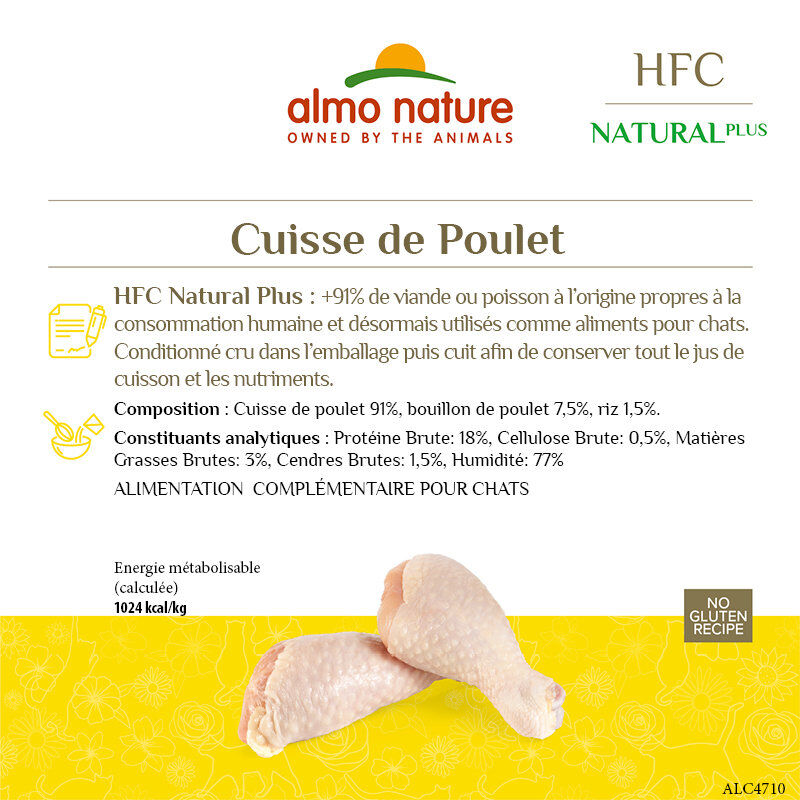 Almo Nature - P&acirc;t&eacute;e Hfc Natural+ Cuisse Poulet - 55g Image num&eacute;ro 2
