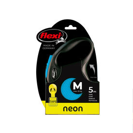 Flexi - Laisse Enrouleur Neon Sangle Bleu - M/5m