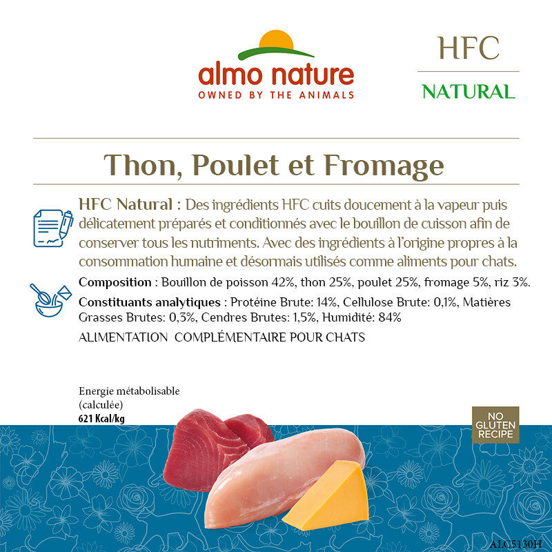 Almo Nature - P&acirc;t&eacute;e Hfc Natural Thon, Poulet Et Fromage - 150g Image num&eacute;ro 3