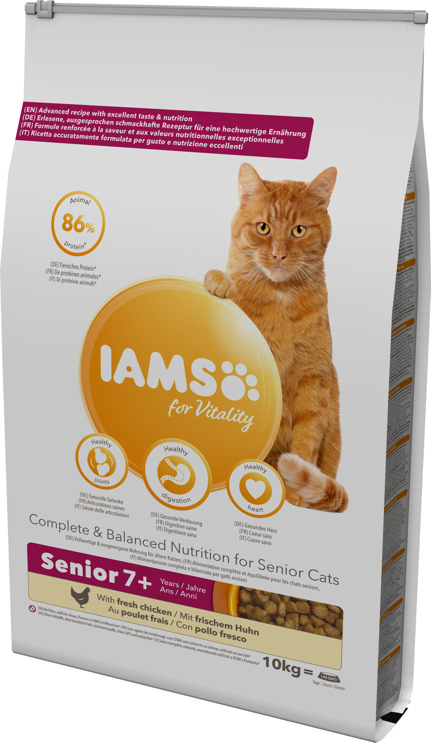 Iams - Croquettes Vitality Chat Senior Au poulet frais - 10kg Image num&eacute;ro 1
