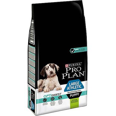 Pro Plan - Croquettes Athletic Large Puppy Sensitive Digestion à l'Agneau pour Chiot - 12Kg