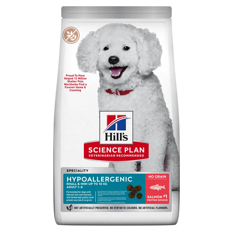 Hill's Science Plan - Hypoallergenic Adult Croquettes Pour Petit Chien Adulte Au Saumon  -  1,5kg Image numéro 1 Hill's Science Plan - Hypoallergenic Adult Croquettes Pour Petit Chien Adulte Au Saumon  -  1,5kg Image numéro 1