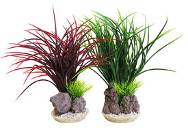 Tyrol - Décoration Plantes Rocher naturel + Support pour Aquarium - 30cm