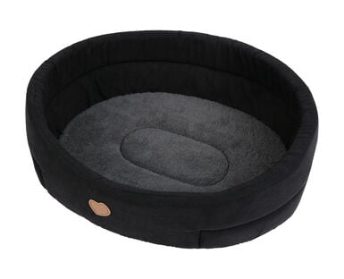 Animalis - Corbeille Tissus Suédine Noir et Gris pour Chien - T5