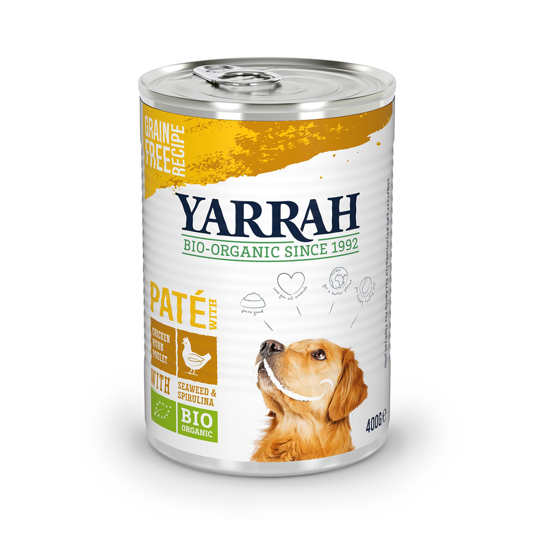 Yarrah - Pâtée Bio Sans Céréales au Poulet pour Chiens - 400g image number null