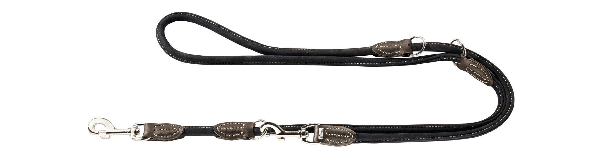 Hunter - Laisse Hunting R&S Cuir de B&oelig;uf 1x200cm - Noir Image num&eacute;ro 1