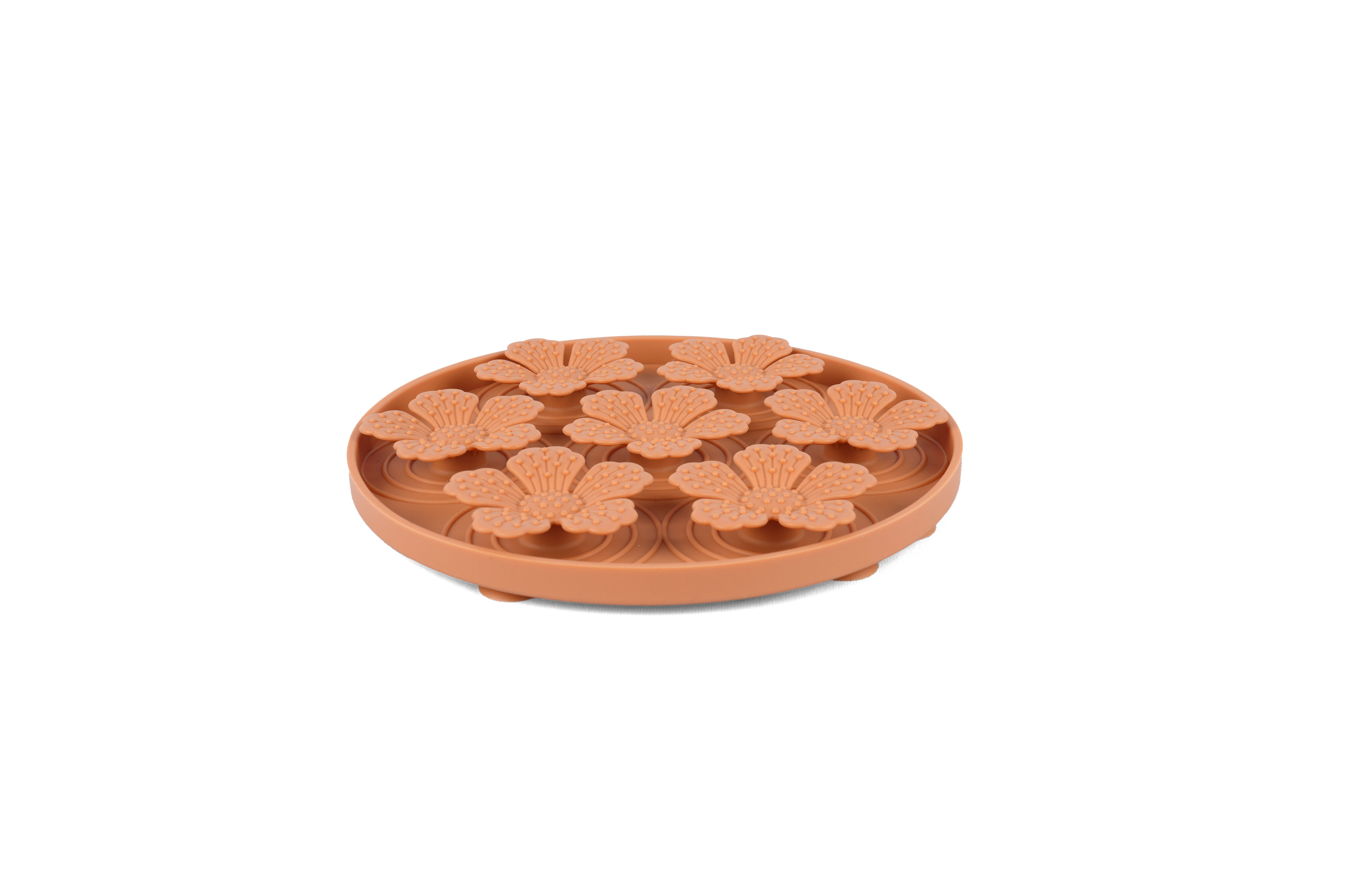 Leeby - Tapis &agrave; L&eacute;cher Fleurs pour Chiens - Orange Image num&eacute;ro 5