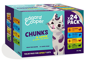 Edgard & Cooper - Mulitpack Bouchées en Sauce en Morceaux pour Chat - 24x85g