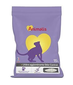 Animalis - Litière Agglomérante Odor Control pour Chat - 15L