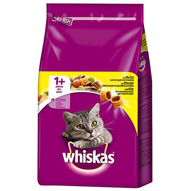 Whiskas - Croquettes +1 au Poulet pour Chat - 7Kg