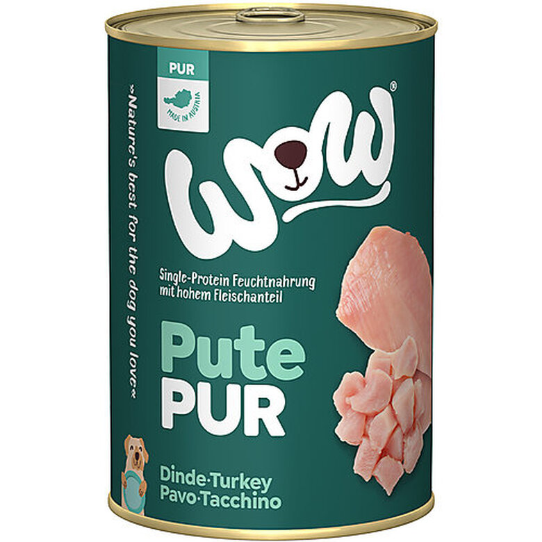 WOW - Repas Complet Naturel PUR Dinde pour Chiens - 400g image number null