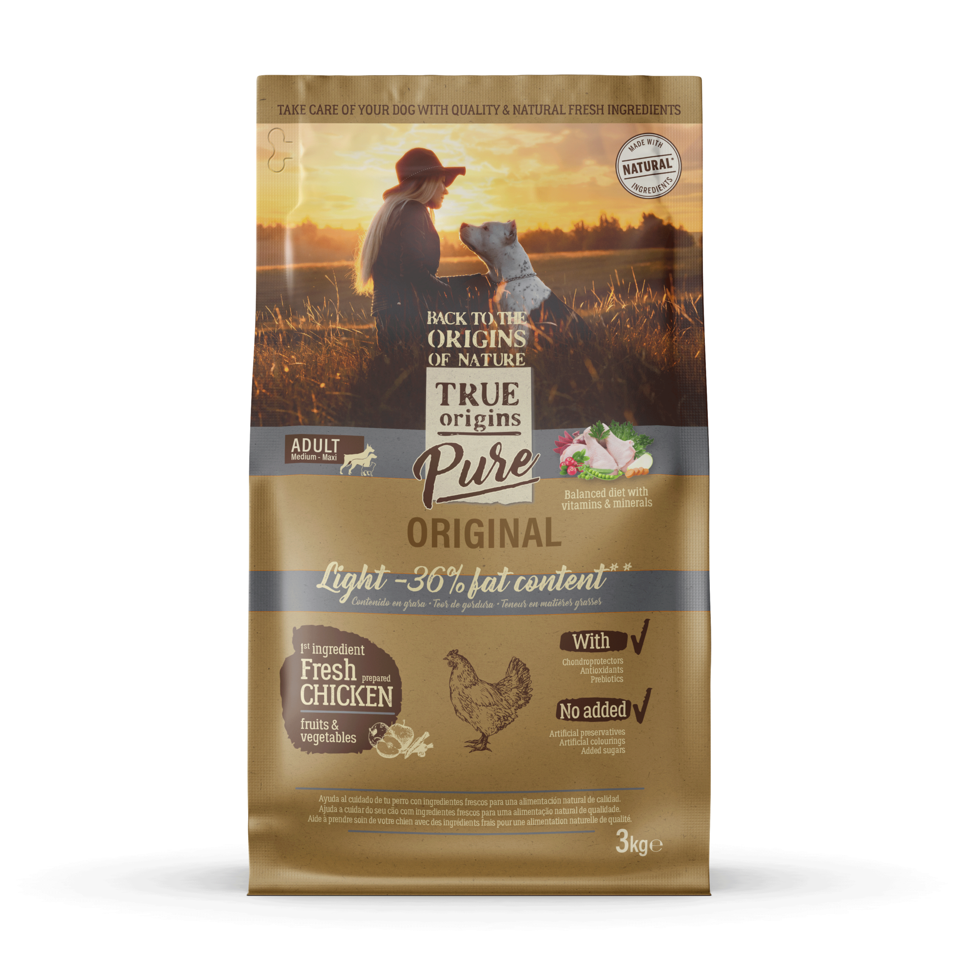 True Origins Pure - Croquettes Light pour Chien Adulte - 3kg Image num&eacute;ro 1