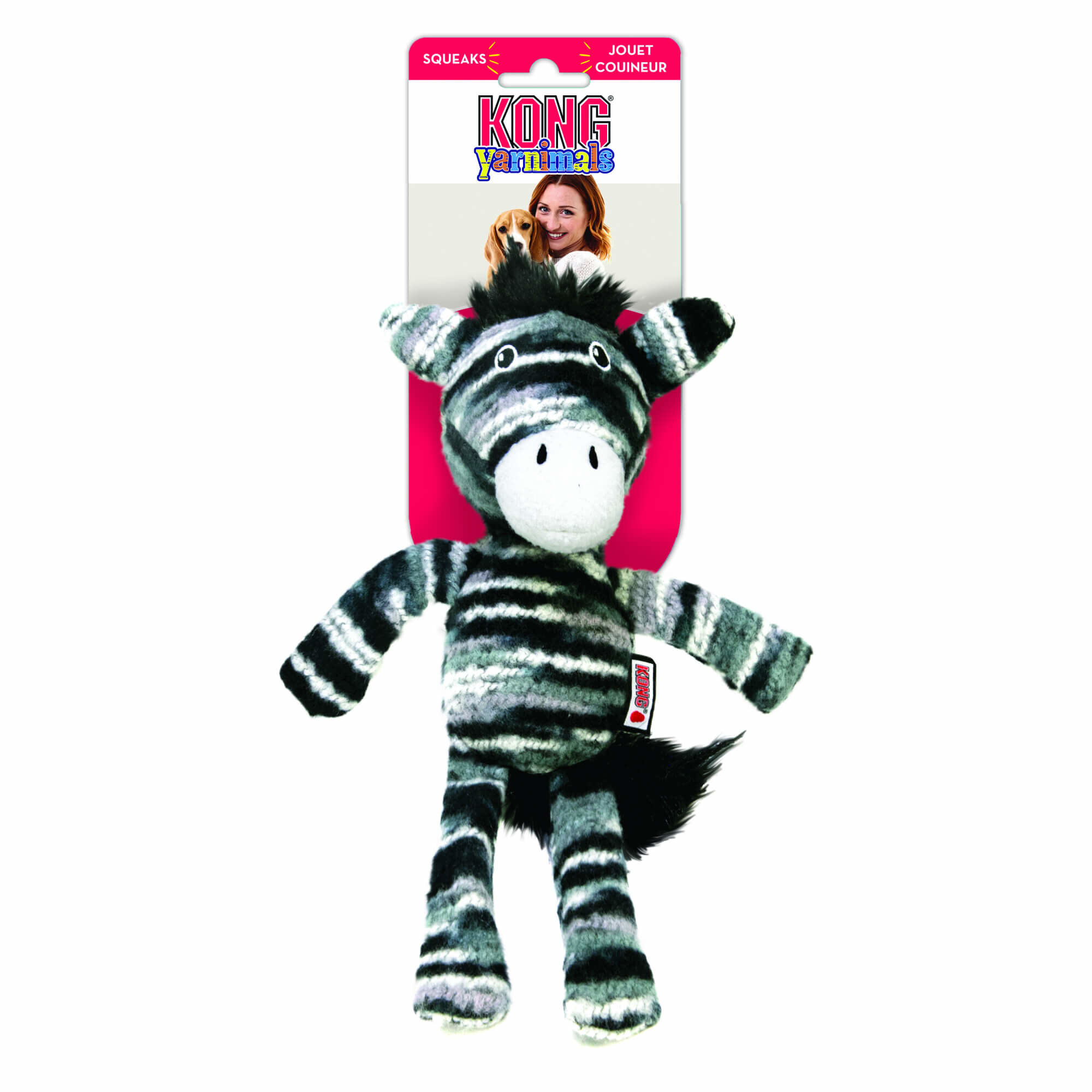 KONG - Peluche Yarnimals Zebra Z&egrave;bre pour Chien - S/M Image num&eacute;ro 3