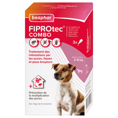 Beaphar - Pipettes Anti-tiques Fiprotec Combo pour Petit Chien - x3